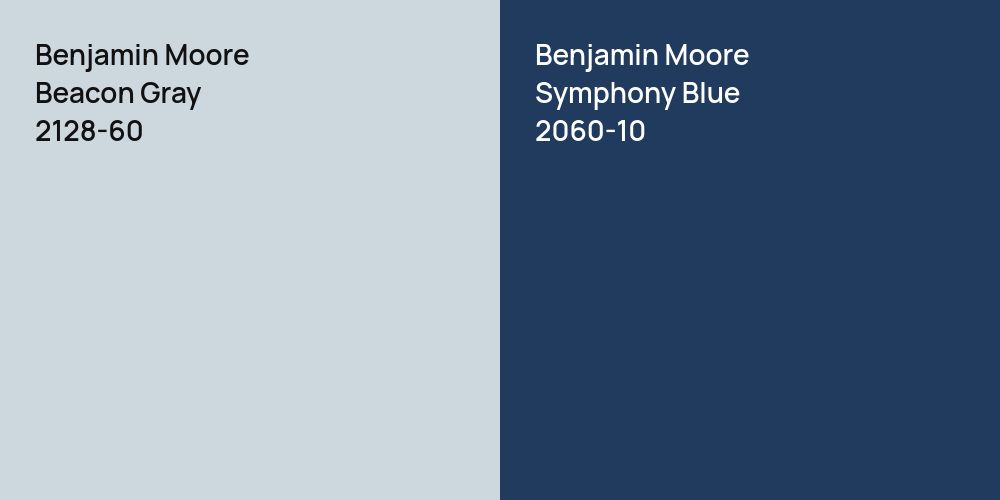 Benjamin Moore Beacon Gray vs. Benjamin Moore Symphony Blue