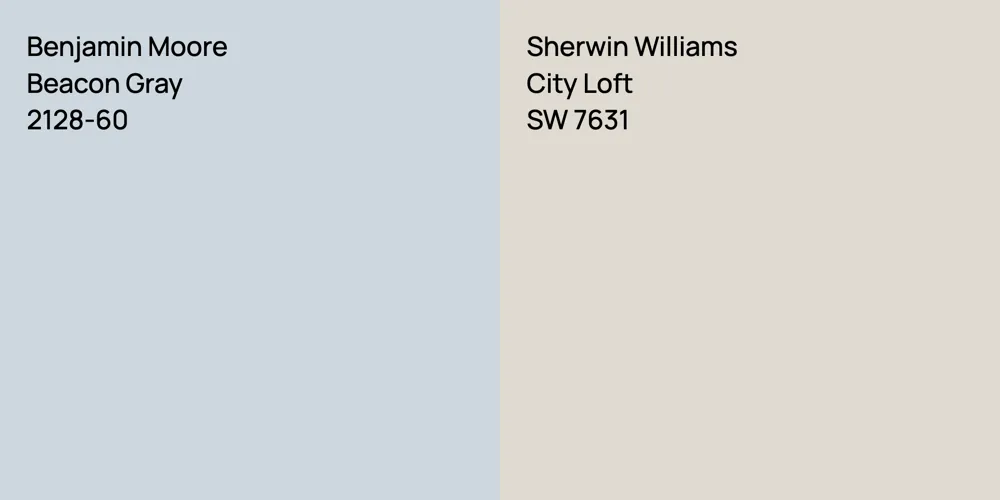 Benjamin Moore Beacon Gray vs. Sherwin Williams City Loft