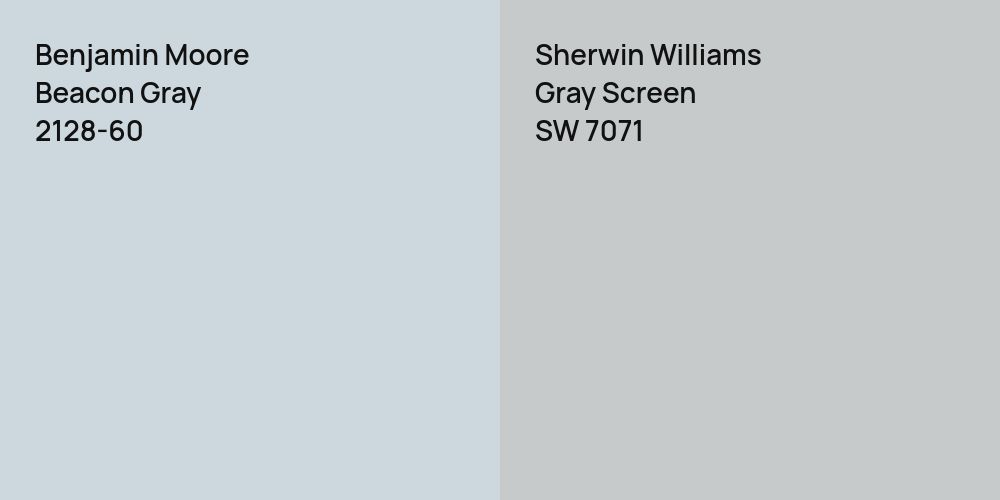 Benjamin Moore Beacon Gray vs. Sherwin Williams Gray Screen