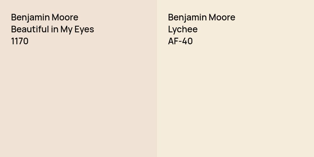 Benjamin Moore Beautiful in My Eyes vs. Benjamin Moore Lychee