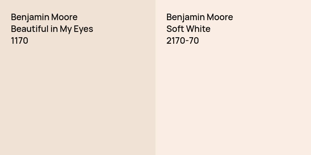 Benjamin Moore Beautiful in My Eyes vs. Benjamin Moore Soft White