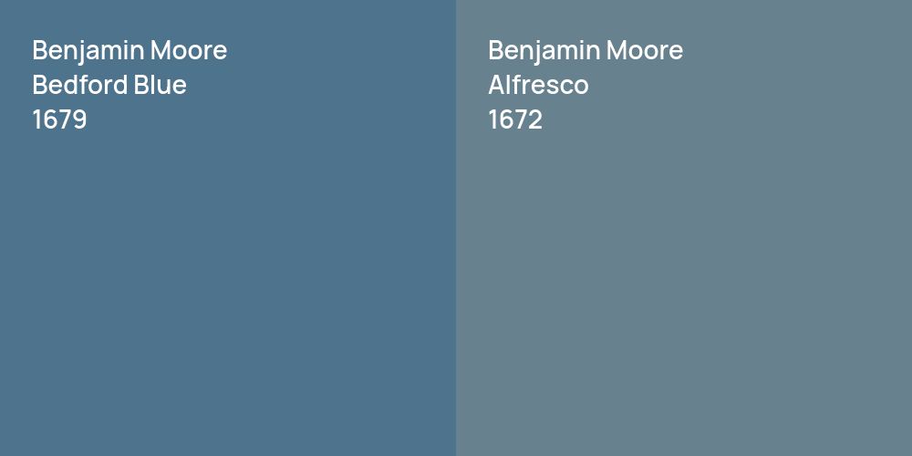 Benjamin Moore Bedford Blue vs. Benjamin Moore Alfresco