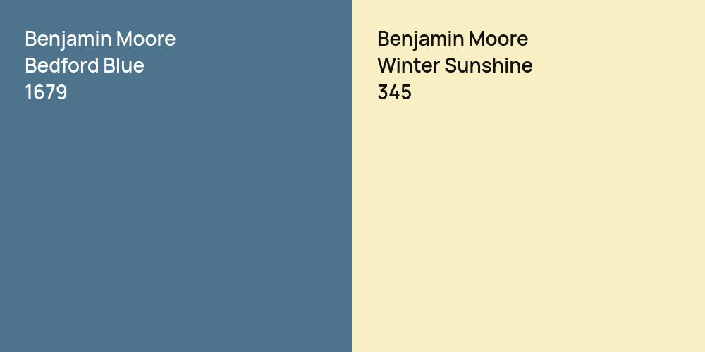 Benjamin Moore Bedford Blue vs. Benjamin Moore Winter Sunshine