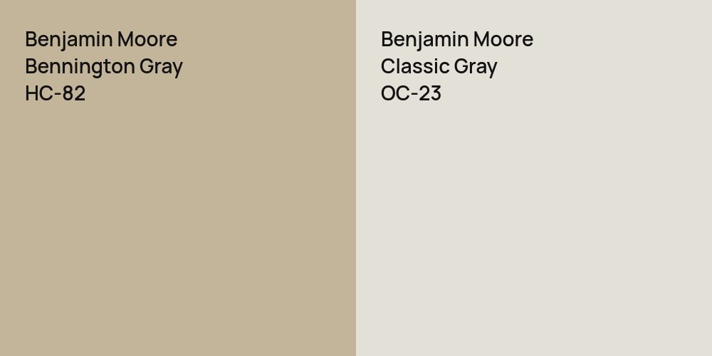 Benjamin Moore Bennington Gray vs. Benjamin Moore Classic Gray