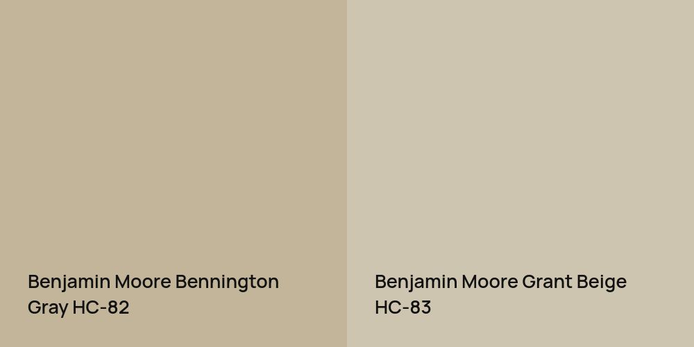 Benjamin Moore Bennington Gray vs. Benjamin Moore Grant Beige