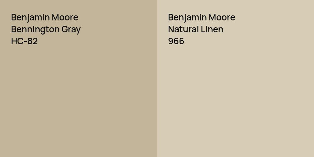 Benjamin Moore Bennington Gray vs. Benjamin Moore Natural Linen