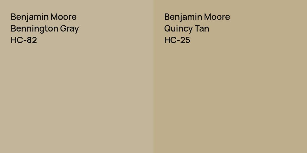 Benjamin Moore Bennington Gray vs. Benjamin Moore Quincy Tan