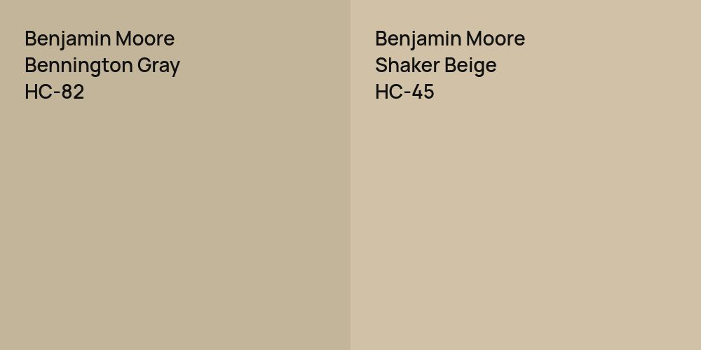 Benjamin Moore Bennington Gray vs. Benjamin Moore Shaker Beige