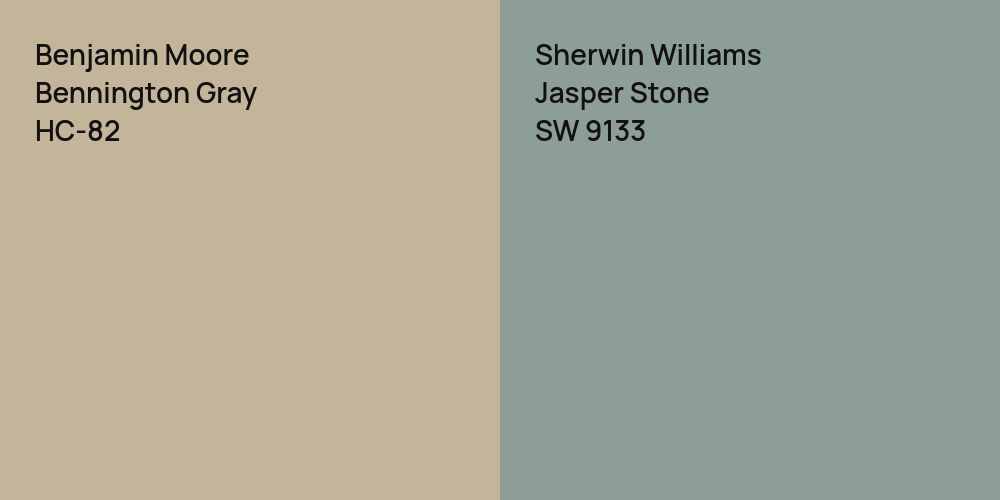 Benjamin Moore Bennington Gray vs. Sherwin Williams Jasper Stone