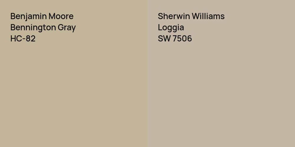 Benjamin Moore Bennington Gray vs. Sherwin Williams Loggia