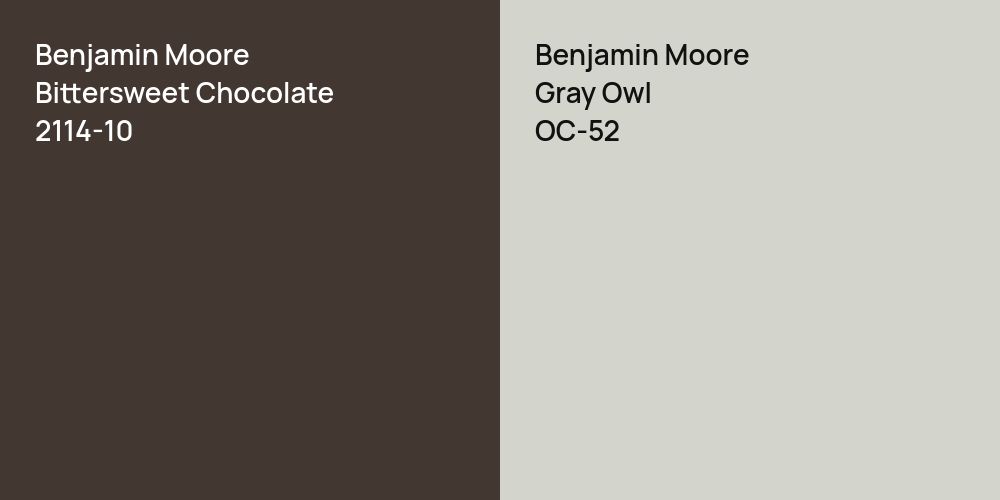 Benjamin Moore Bittersweet Chocolate vs. Benjamin Moore Gray Owl