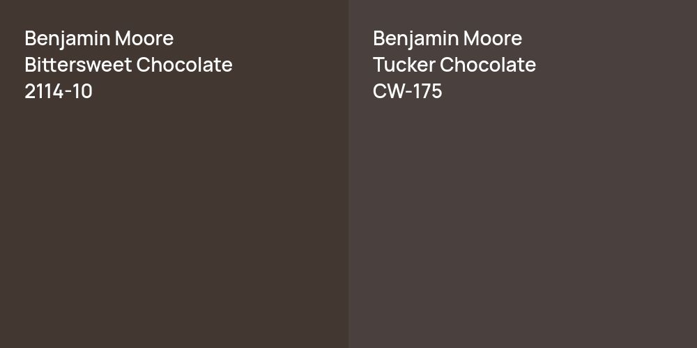 Benjamin Moore Bittersweet Chocolate vs. Benjamin Moore Tucker Chocolate