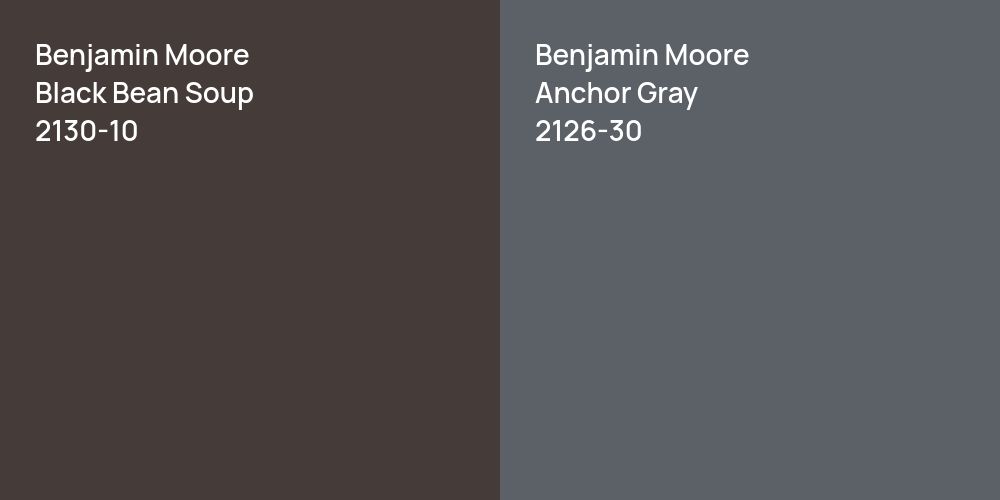 Benjamin Moore Black Bean Soup vs. Benjamin Moore Anchor Gray