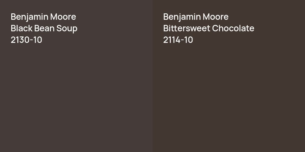 Benjamin Moore Black Bean Soup vs. Benjamin Moore Bittersweet Chocolate