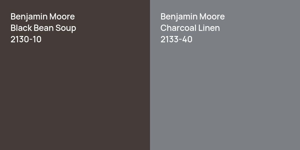 Benjamin Moore Black Bean Soup vs. Benjamin Moore Charcoal Linen