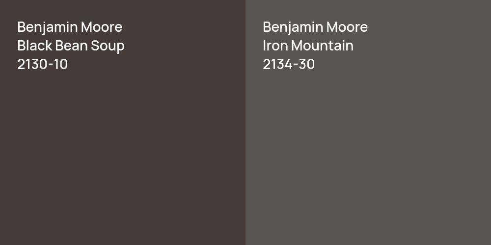 Benjamin Moore Black Bean Soup vs. Benjamin Moore Iron Mountain