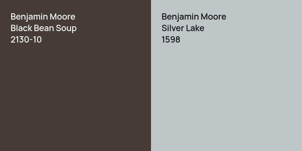 Benjamin Moore Black Bean Soup vs. Benjamin Moore Silver Lake