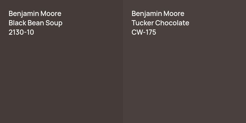 Benjamin Moore Black Bean Soup vs. Benjamin Moore Tucker Chocolate