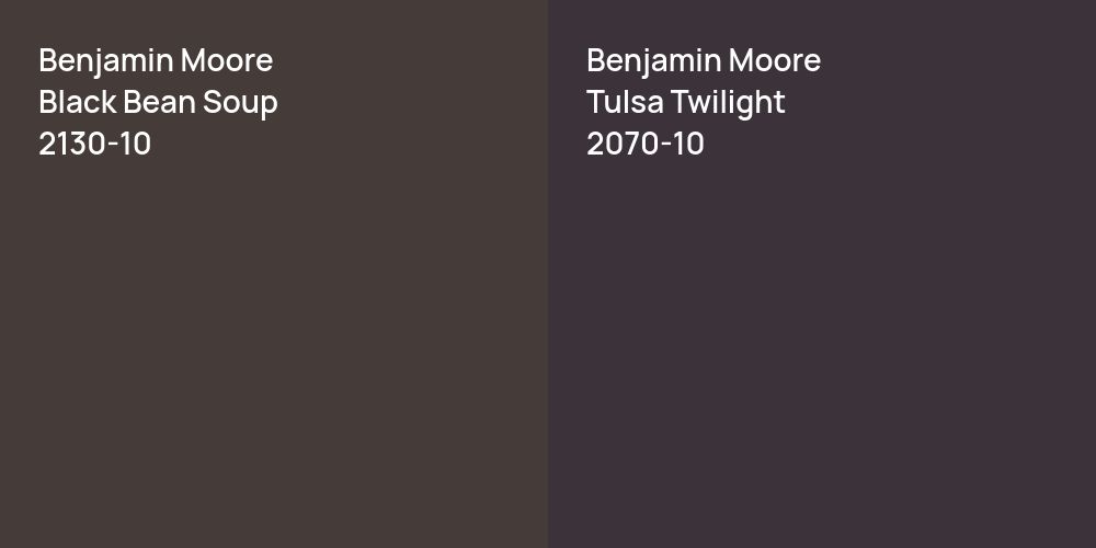 Benjamin Moore Black Bean Soup vs. Benjamin Moore Tulsa Twilight