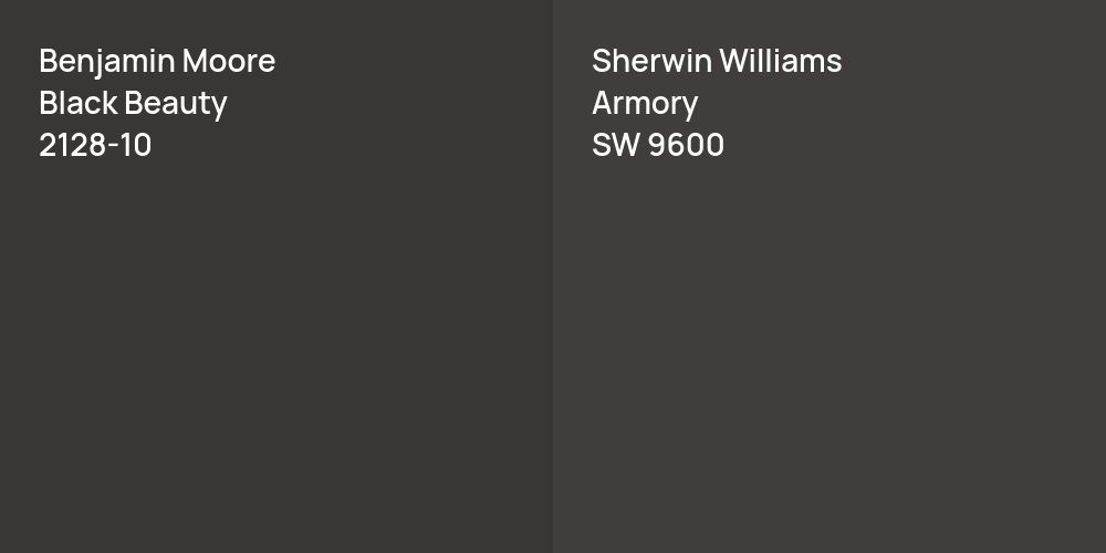 Benjamin Moore Black Beauty vs. Sherwin Williams Armory