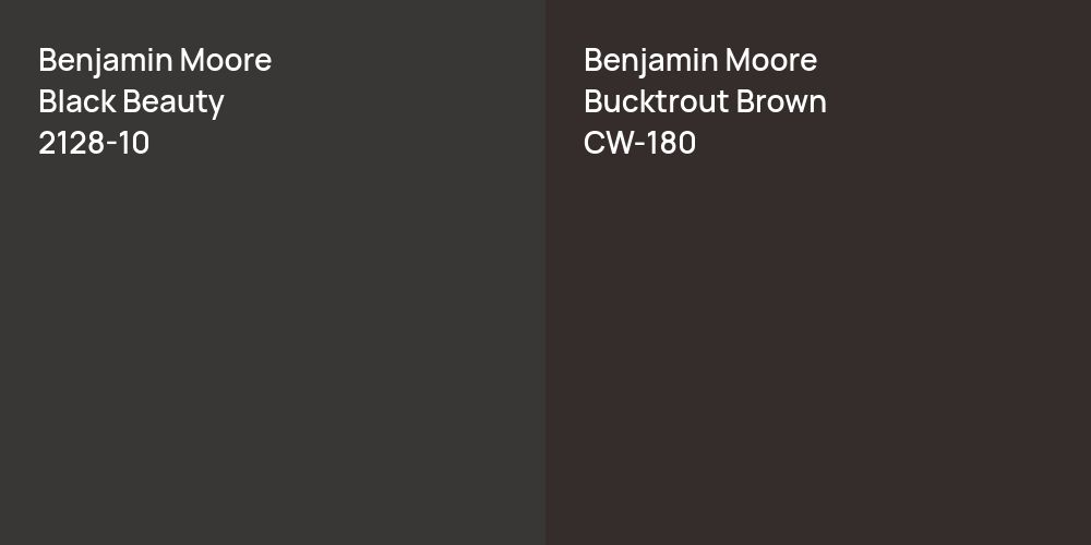 Benjamin Moore Black Beauty vs. Benjamin Moore Bucktrout Brown