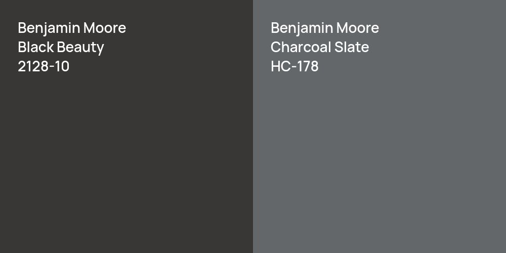 Benjamin Moore Black Beauty vs. Benjamin Moore Charcoal Slate