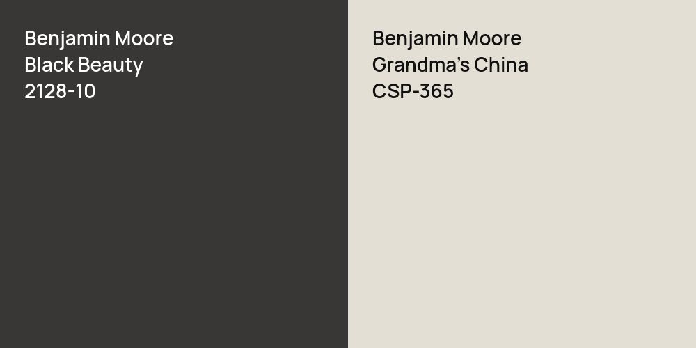 Benjamin Moore Black Beauty vs. Benjamin Moore Grandma's China