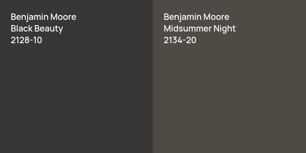 Benjamin Moore Black Beauty vs. Benjamin Moore Midsummer Night