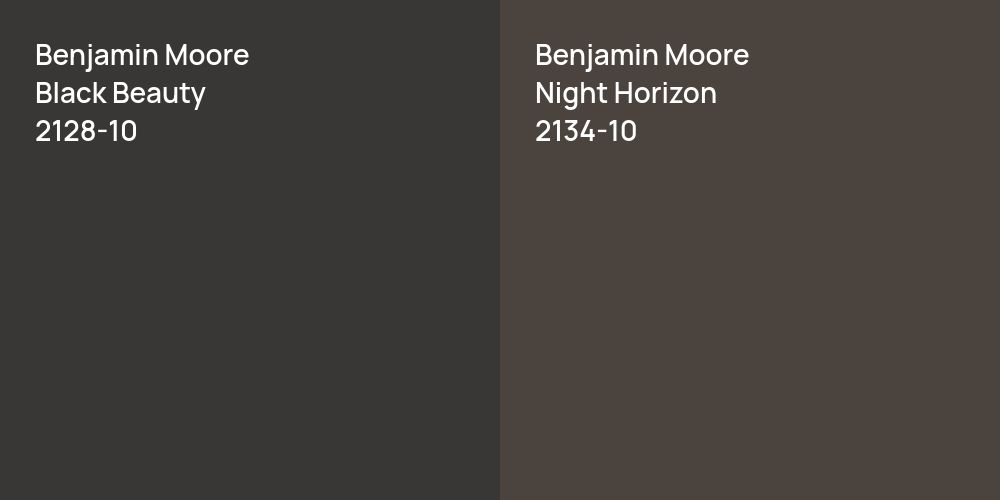 Benjamin Moore Black Beauty vs. Benjamin Moore Night Horizon