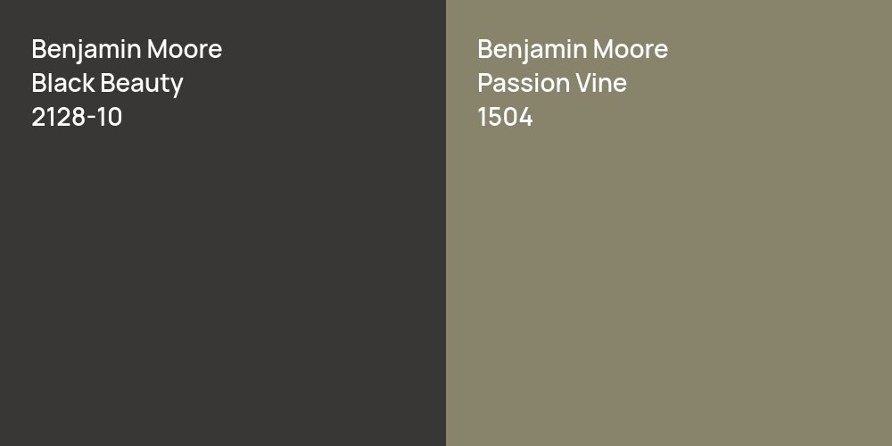 Benjamin Moore Black Beauty vs. Benjamin Moore Passion Vine