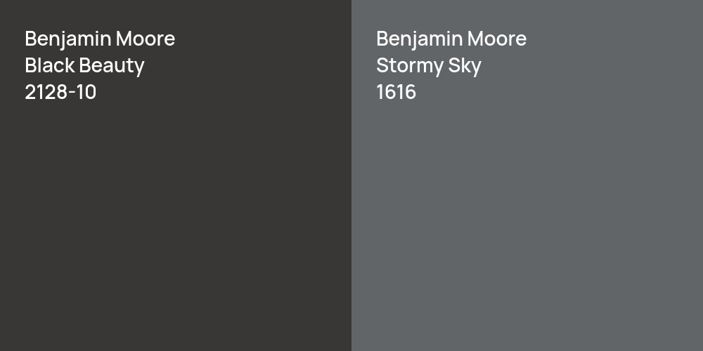 Benjamin Moore Black Beauty vs. Benjamin Moore Stormy Sky