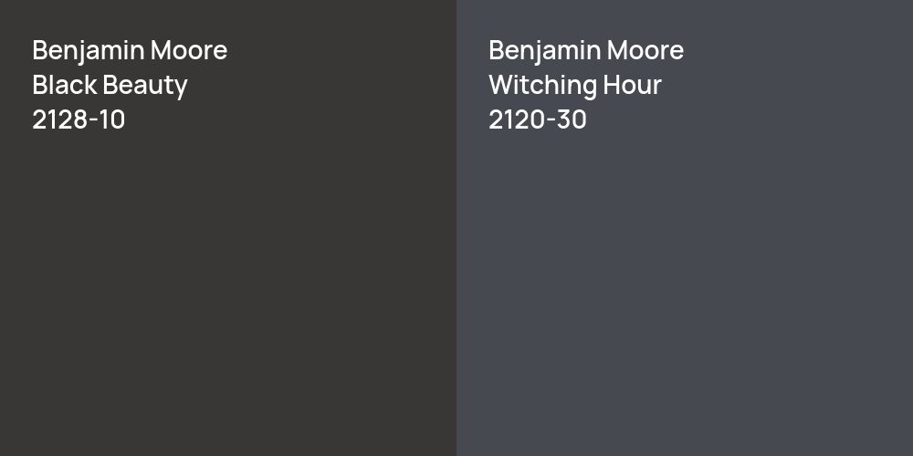 Benjamin Moore Black Beauty vs. Benjamin Moore Witching Hour