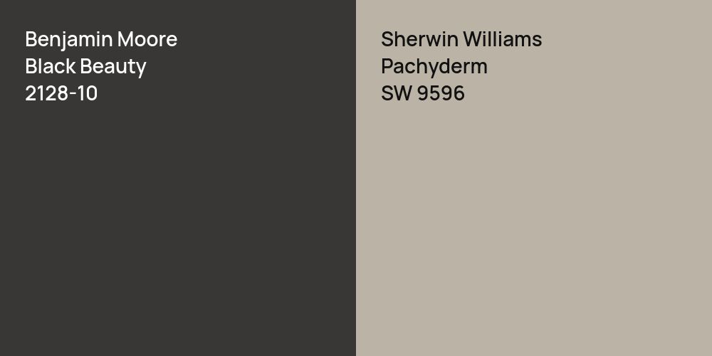 Benjamin Moore Black Beauty vs. Sherwin Williams Pachyderm