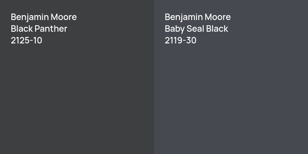 Benjamin Moore Black Panther vs. Benjamin Moore Baby Seal Black