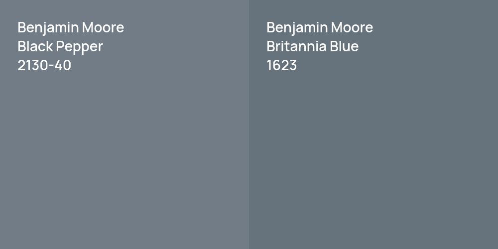 Benjamin Moore Black Pepper vs. Benjamin Moore Britannia Blue