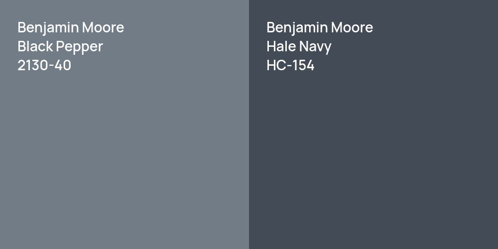 Benjamin Moore Black Pepper vs. Benjamin Moore Hale Navy