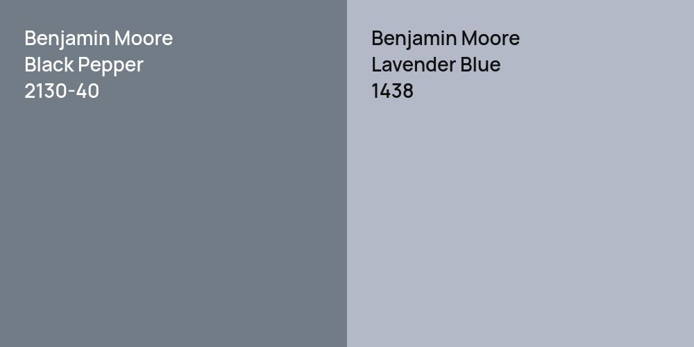 Benjamin Moore Black Pepper vs. Benjamin Moore Lavender Blue