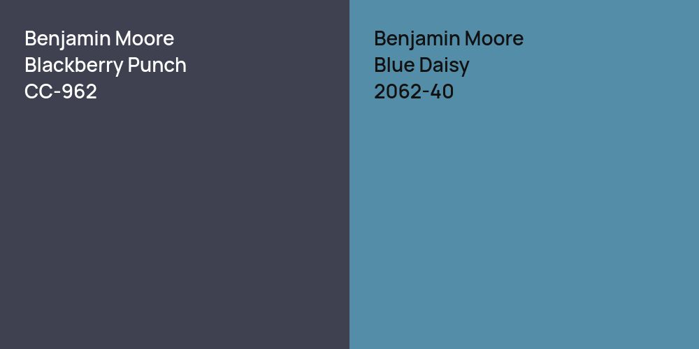 Benjamin Moore Blackberry Punch vs. Benjamin Moore Blue Daisy