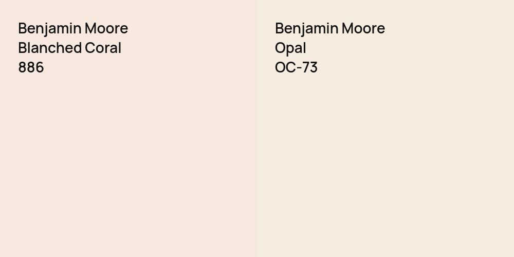 Benjamin Moore Blanched Coral vs. Benjamin Moore Opal