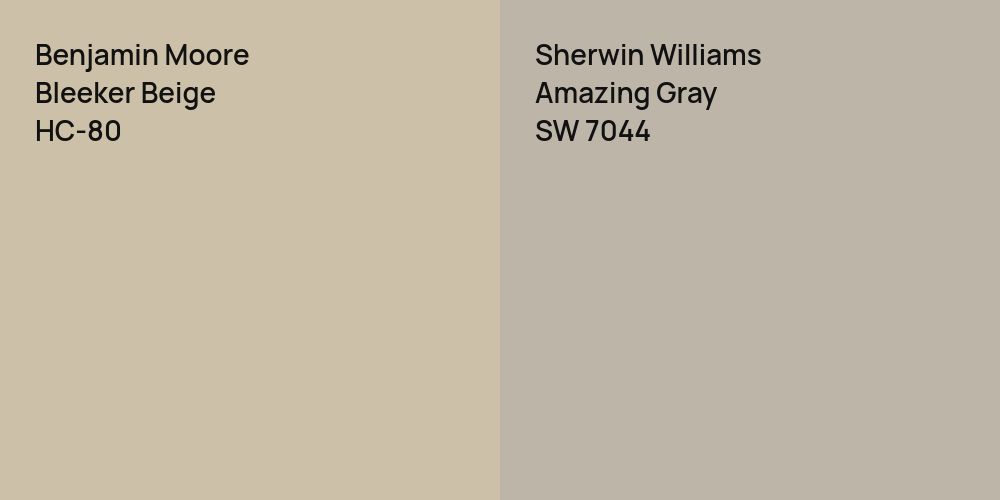 Benjamin Moore Bleeker Beige vs. Sherwin Williams Amazing Gray