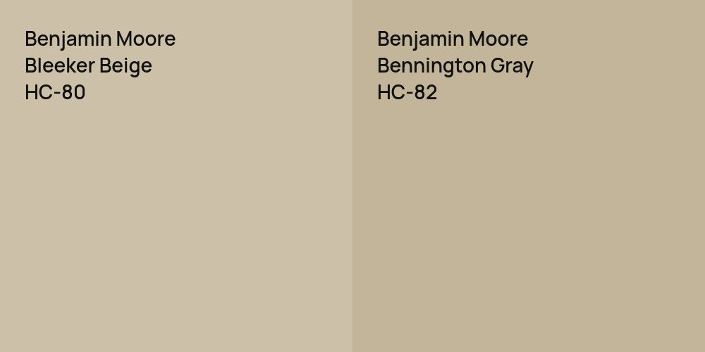 Benjamin Moore Bleeker Beige vs. Benjamin Moore Bennington Gray