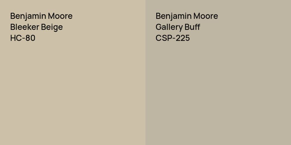 Benjamin Moore Bleeker Beige vs. Benjamin Moore Gallery Buff