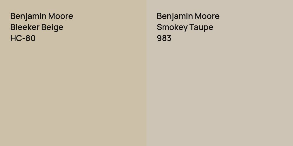 Benjamin Moore Bleeker Beige vs. Benjamin Moore Smokey Taupe