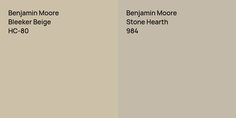 Benjamin Moore Bleeker Beige vs. Benjamin Moore Stone Hearth