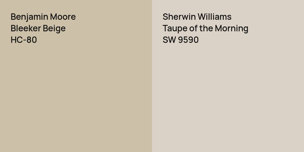 Benjamin Moore Bleeker Beige vs. Sherwin Williams Taupe of the Morning