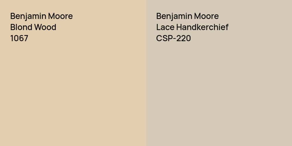 Benjamin Moore Blond Wood vs. Benjamin Moore Lace Handkerchief