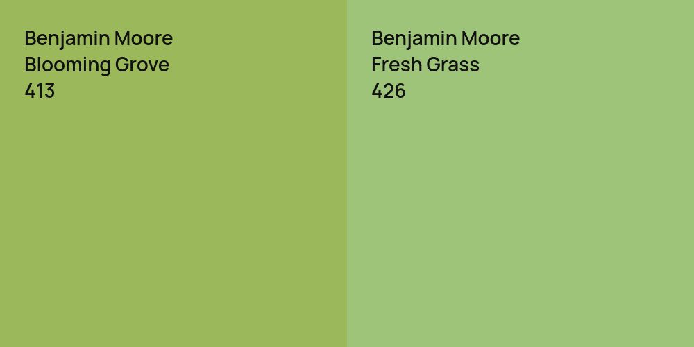 Benjamin Moore Blooming Grove vs. Benjamin Moore Fresh Grass