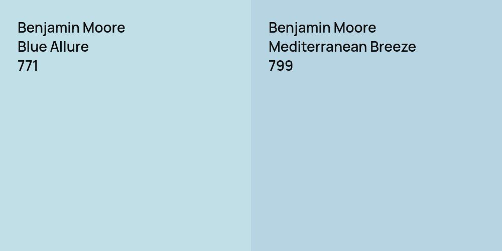 Benjamin Moore Blue Allure vs. Benjamin Moore Mediterranean Breeze