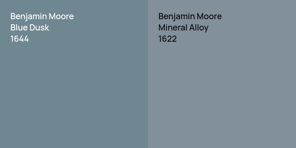 Benjamin Moore Blue Dusk vs. Benjamin Moore Mineral Alloy