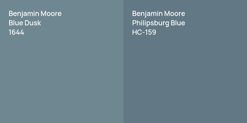 Benjamin Moore Blue Dusk vs. Benjamin Moore Philipsburg Blue